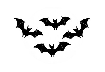 Fototapeta premium Happy Halloween illustration featuring a black bat—spooky festive design perfect for party invites, seasonal decor, greeting cards, or digital Halloween art.