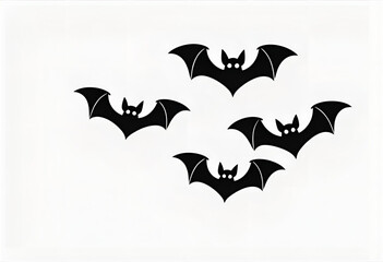 Fototapeta premium Happy Halloween illustration featuring a black bat—spooky festive design perfect for party invites, seasonal decor, greeting cards, or digital Halloween art.