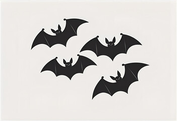 Naklejka premium Happy Halloween illustration featuring a black bat—spooky festive design perfect for party invites, seasonal decor, greeting cards, or digital Halloween art.