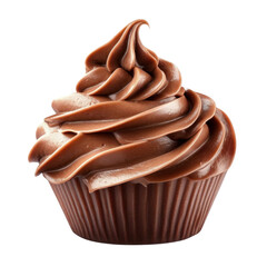Chocolate whipped cream isolated on transparent background