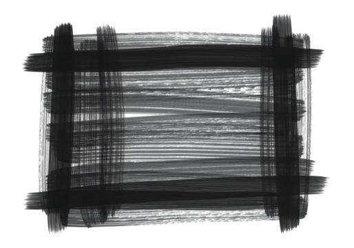 Abstract grayscale textured frame; bold brushstrokes, grunge style, moody atmosphere  transparent background