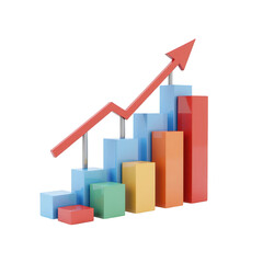 Colorful bar graph with upward trend.