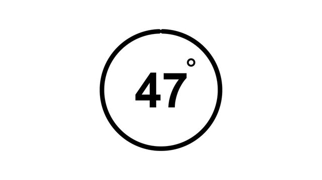 47 degree view icon animation, Icon 47&deg; animation with optional lama matte. Angle 47 degree Virtual reality Panorama Transparent background.
