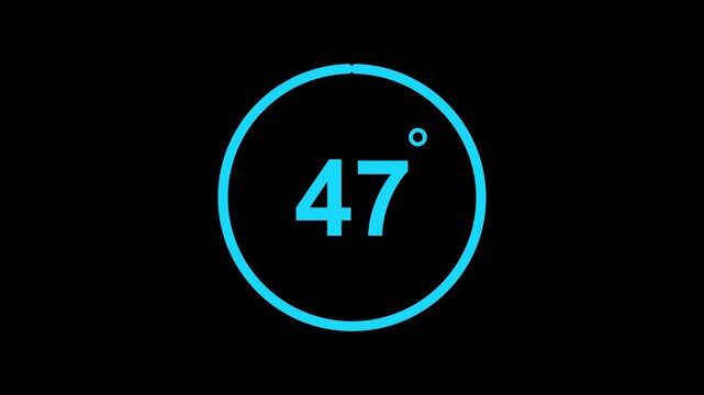 47 degree view icon animation, Icon 47&deg; animation with optional lama matte. Angle 47 degree Virtual reality Panorama Transparent background.
