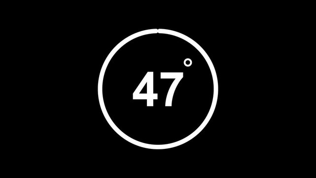 47 degree view icon animation, Icon 47&deg; animation with optional lama matte. Angle 47 degree Virtual reality Panorama Transparent background.
