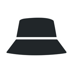 Fototapeta premium Minimalist black fedora hat icon on white background