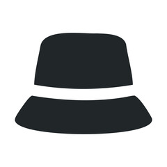Fototapeta premium Simple black fedora icon on white background