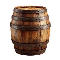 Obraz premium Wooden oak barrel isolated on transparent background png