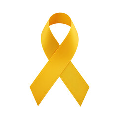 Yellow Ribbon Isolated On Transparent Background Symbol of Awareness And Support