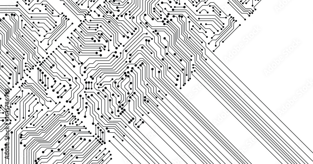 Wall mural high-tech connection system on a transparent background