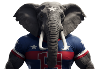 Strong Republican Elephant Illustration Patriotic Shirt Isolated Transparent Background