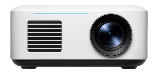 Silent PC projector with fanless design and wireless screen mirroring for quiet environments