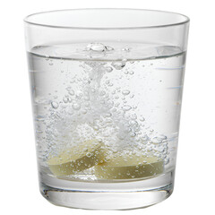 Transparent Glass Of Dissolving Effervescent Tablet In Water Illustration