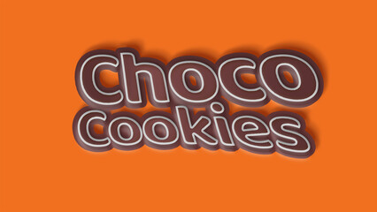 Realistic Melting Chocolate Cookies 3D Typography on Brown Background