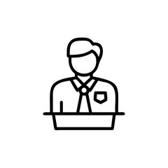 Outline icon a person in a shirt tie vector