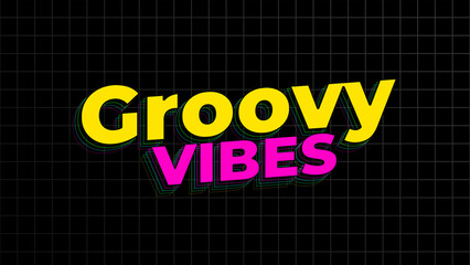 Retro Groovy Style Music Typography with Colorful Vibes