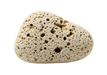 Textured Beige Pumice Stone, Isolated on ,: Natural, Organic, Spa, Wellness Concept  transparent background