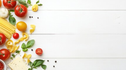 Fresh food ingredients arrangement