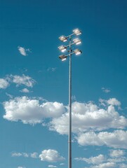 Outdoor stadium lighting pole against sky