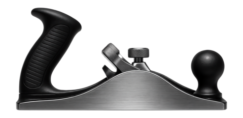 Metal-bodied jointer plane featuring adjustable blade depth for precision woodworking tasks.