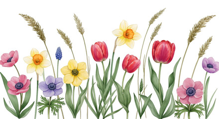 Watercolor Floral Arrangement Illustration With Transparent Background