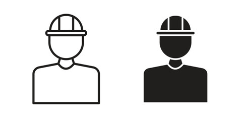 Worker icon graphic doodle, sketch, outline drawing Vector illustration
