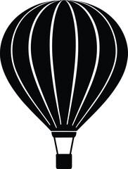 Obraz premium black silhouette a hot air balloon on white backgr.eps