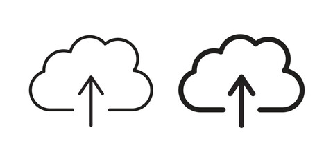Upload to Cloud icon graphic doodle, sketch, outline drawing Vector illustration