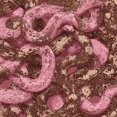 Obraz premium Pink and brown snakes pattern