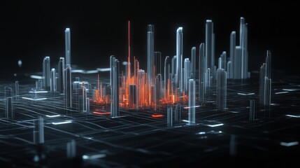 Abstract digital cityscape illustration