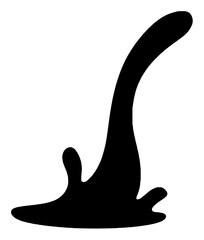 Abstract Silhouette of Fluid Shape in Black