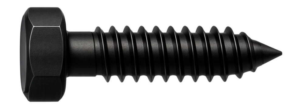 Black oxide hex head screw for automotive body repair.