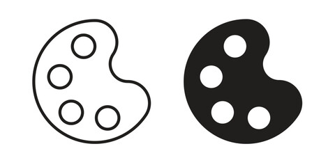 Palette icon graphic doodle, sketch, outline drawing Vector illustration