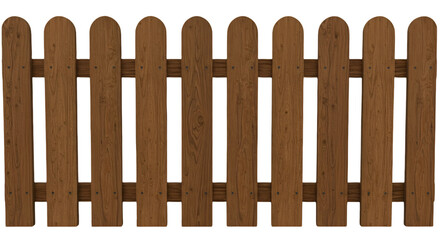 Obraz premium Wooden Fence Illustration On Transparent Background With Brown Color