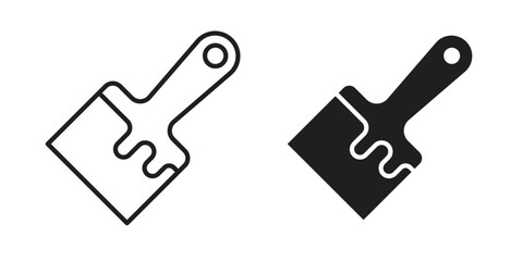 Paint brush icon graphic doodle, sketch, outline drawing Vector illustration