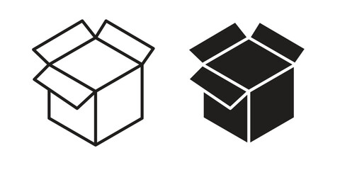 Open box icon graphic doodle, sketch, outline drawing Vector illustration