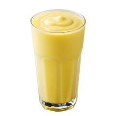 Yellow Smoothie Drink In A Transparent Glass Isolated Photo Background