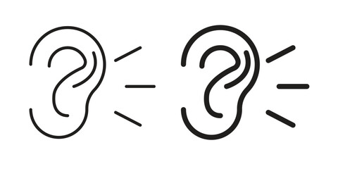 Listening icon graphic doodle, sketch, outline drawing Vector illustration