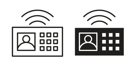 Interphone icon graphic doodle, sketch, outline drawing Vector illustration