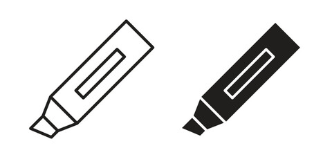 Highlighter icon graphic doodle, sketch, outline drawing Vector illustration