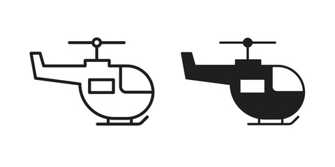 Helicopter icon graphic doodle, sketch, outline drawing Vector illustration