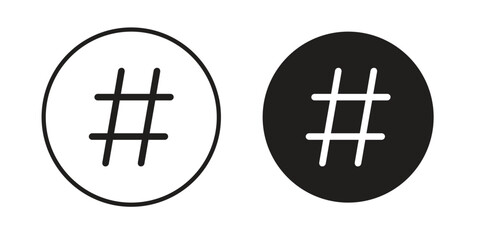 Hashtag icon graphic doodle, sketch, outline drawing Vector illustration