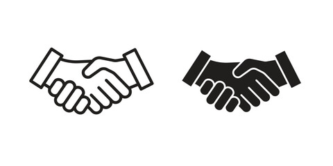 Handshake icon graphic doodle, sketch, outline drawing Vector illustration