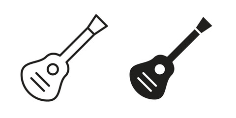 Guitar icon graphic doodle, sketch, outline drawing Vector illustration
