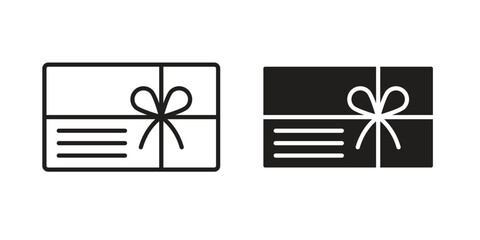 Gift card icon graphic doodle, sketch, outline drawing Vector illustration