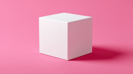 Obraz premium Stunning photo of white box on pink background.