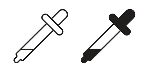 Eye dropper icon graphic doodle, sketch, outline drawing Vector illustration