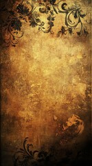 Vintage Paper Texture with Floral Accent and Dark Edges