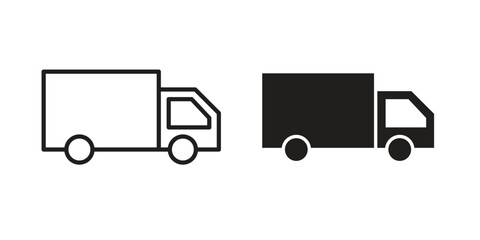 Delivery van icon graphic doodle, sketch, outline drawing Vector illustration