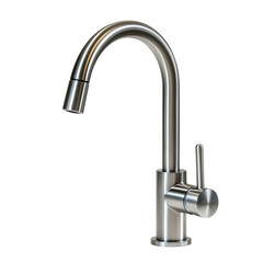 Modern kitchen faucet with sleek stainless steel design and transparent background
